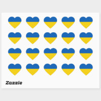 Je suis avec l'Ukraine Custom Heart Stickers Set