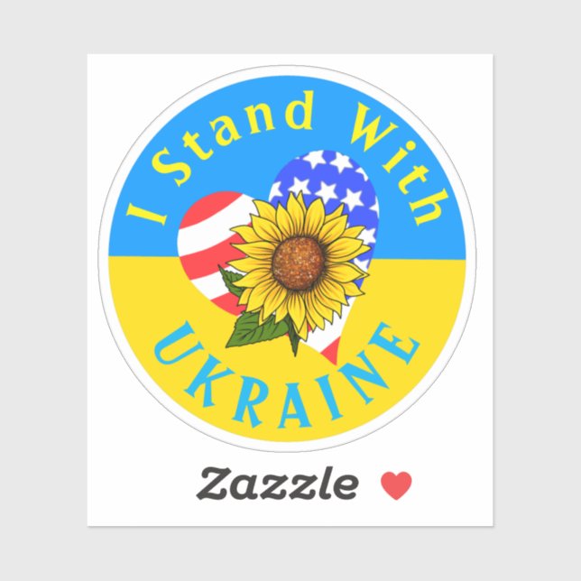 Je Suis Avec L'Ukraine ! Sticker en vinyle de tour (Feuille)