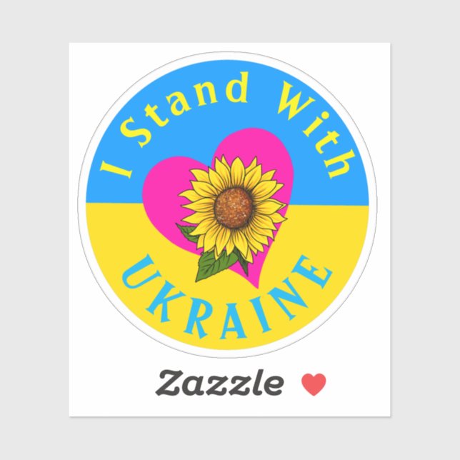 Je Suis Avec L'Ukraine ! Sticker en vinyle de tour (Feuille)