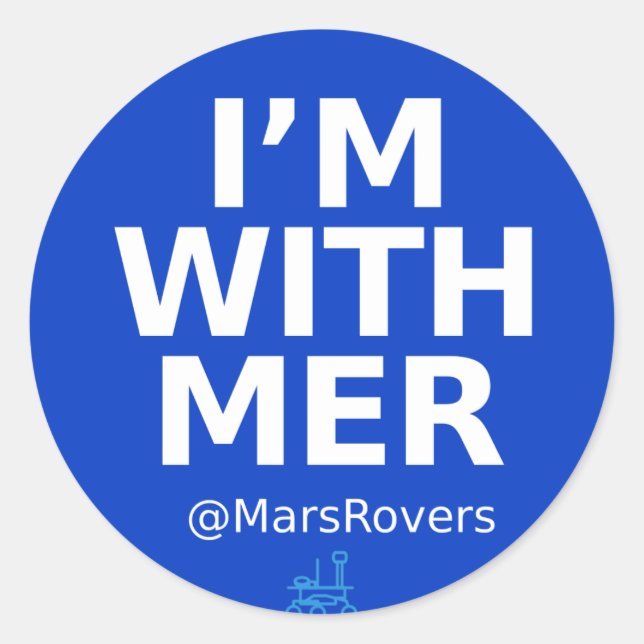 "Je suis avec MER" autocollant brillant (Devant)