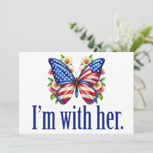 Je suis avec sa jolie carte papillon Kamala Harris