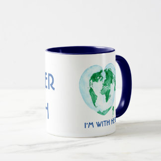Je suis avec sa tasse - art de carte du monde de