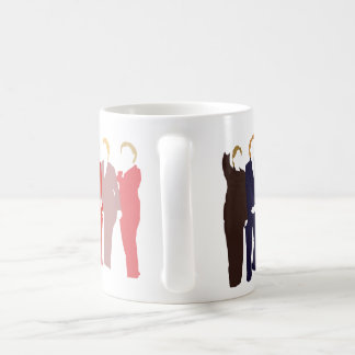 Je suis avec sa tasse d'arc-en-ciel