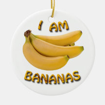 Je Suis Bananes double face ronde ornement de Noël