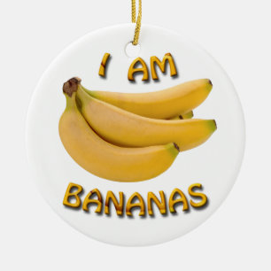 Je Suis Bananes double face ronde ornement de Noël