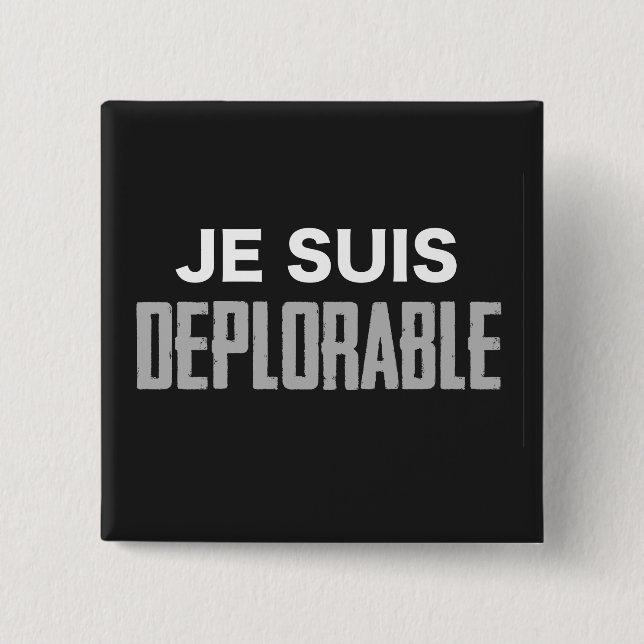 Je Suis bedauernswerter Knopf (Quadrat) Button (Vorderseite)
