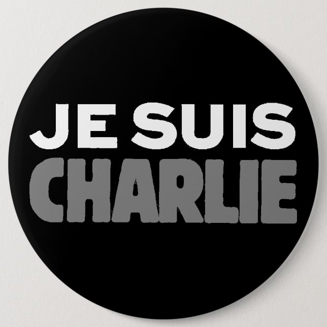 Je Suis Charlie - ich bin Charlie-Schwarzes Button (Vorderseite)