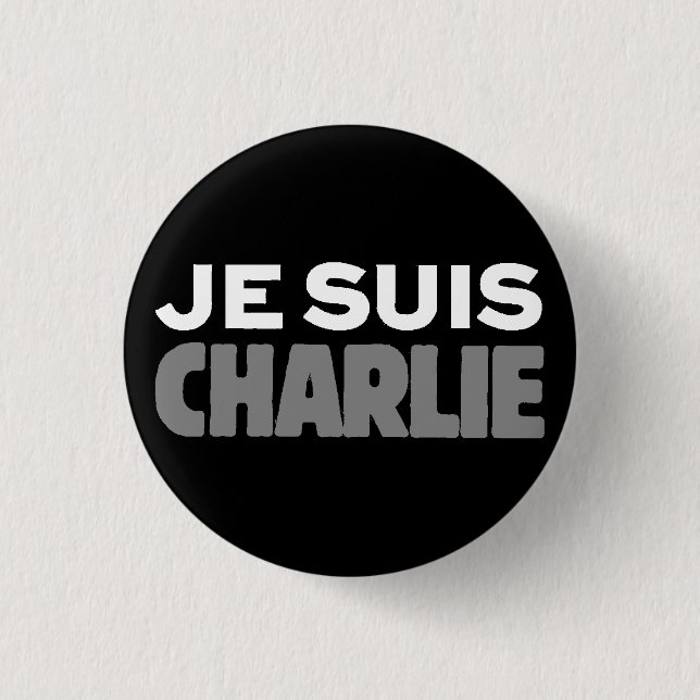 Je Suis Charlie - ich bin Charlie-Schwarzes Button (Vorderseite)