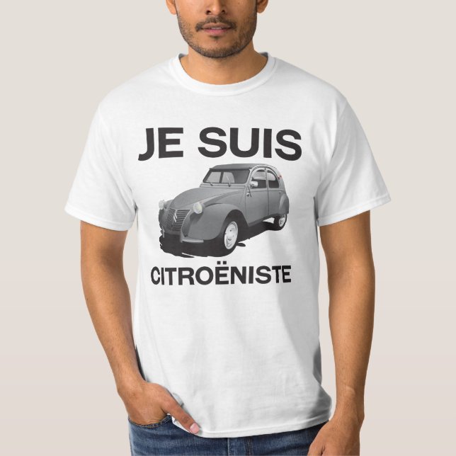 Je suis citroëniste - originalgrau 2CV T-Shirt (Vorderseite)