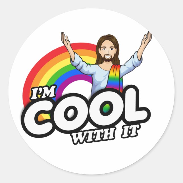 Je suis cool avec le T-shirt Classic Round Sticker (Devant)