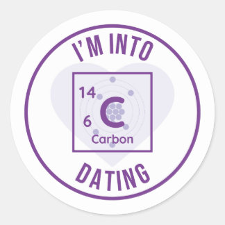 Je suis dans le Sticker rond violet C14-Carbon Dat