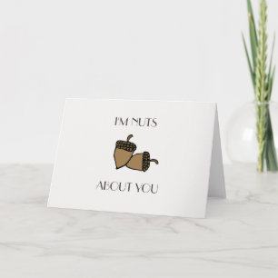 Je suis dingue de toi, carte Valentines aux noiset