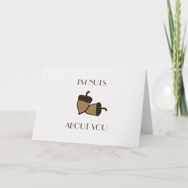 Je suis dingue de vous carte Valentines noisette (Devant)