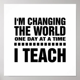 Je suis enseignant. Devis   Poster d'art typograph