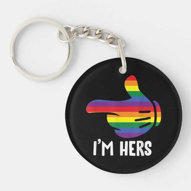 Je suis Hers Rainbow Lesbian Couple Funny LGBT Pri (Devant)