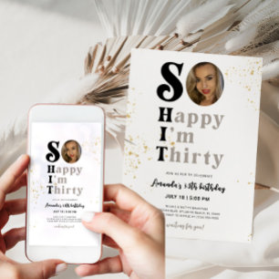 Je suis heureux d'être trente ans Invitation avec