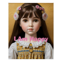 Je Suis Heureux Poster D'Affirmation De Poupée