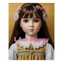 Je Suis Heureux Poster D'Affirmation De Poupée