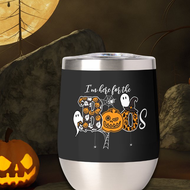 Je suis ici pour les Boos (The perfect wine tumbler for Halloween parties or fall gatherings!)