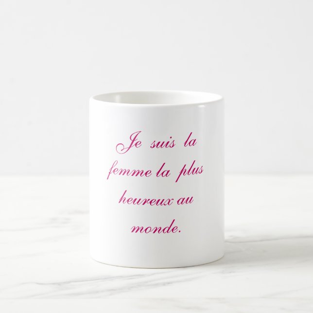 Je suis La femme Le plus hereux Au monde. Kaffeetasse (Mittel)