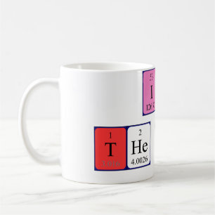 Je suis la tasse de table périodique de patron