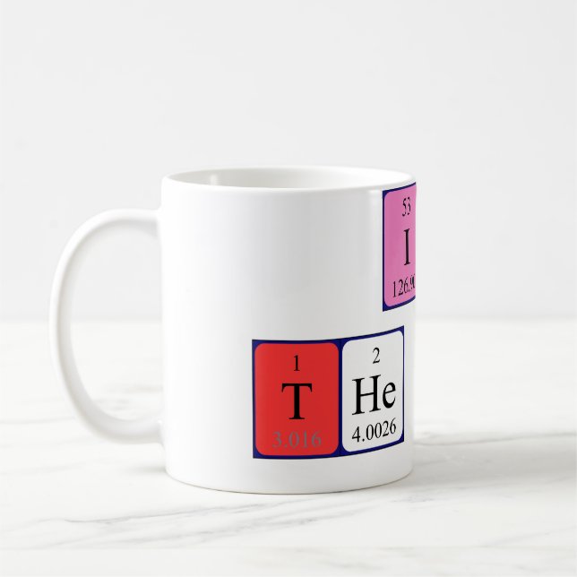 Je suis la tasse de table périodique de patron (Gauche)