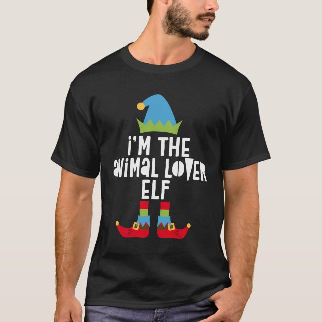 Je Suis L'Amoureux des animaux Elf T-Shirt Corresp (Devant)