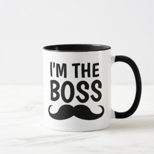 JE SUIS LE BOSS, MUSTACHE CAFÉ MUG