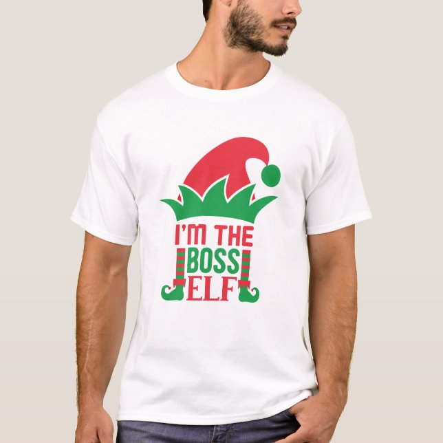 Je suis le chef elfe drôle elfe Noël T-shirt (Devant)