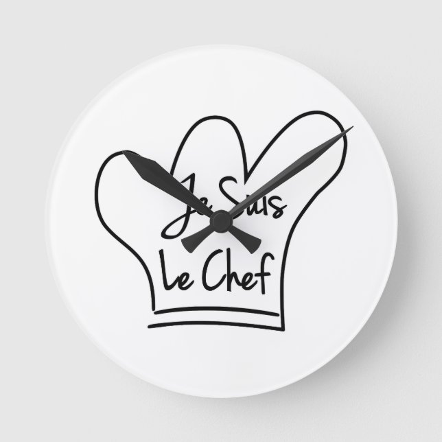 Je Suis Le Koch Runde Wanduhr (Vorderseite)