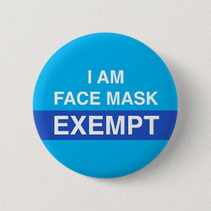 Je Suis Masque Visage Exempté Bouton Pin Badge