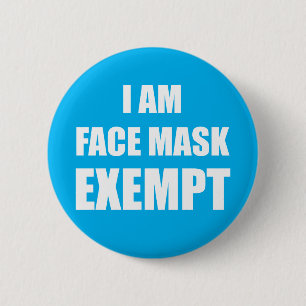 Je Suis Masque Visage Exempté Bouton Pin Badge