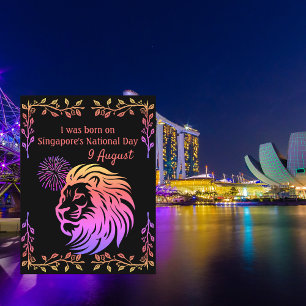 Je suis né sur la carte postale de la fête nationa