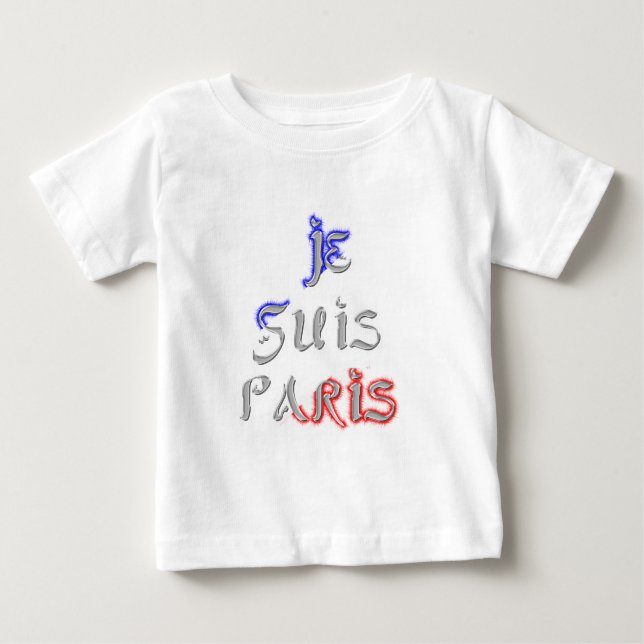 Je Suis Paris Art Print Baby T-shirt (Vorderseite)