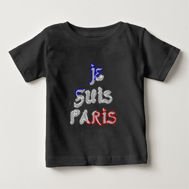 Je Suis Paris Art Print Baby T-shirt (Vorderseite)