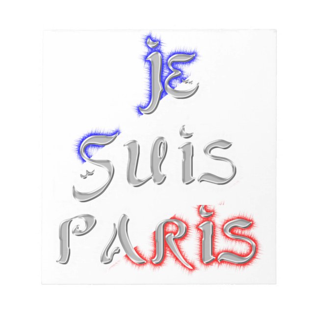 Je Suis Paris I Liebe Paris Notizblock (Vorderseite)