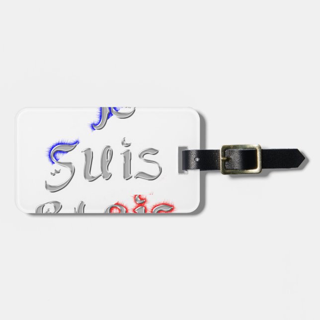 Je Suis Paris I Liebe Paris Textkunst drucken Gepäckanhänger (Vorderseite horizontal)