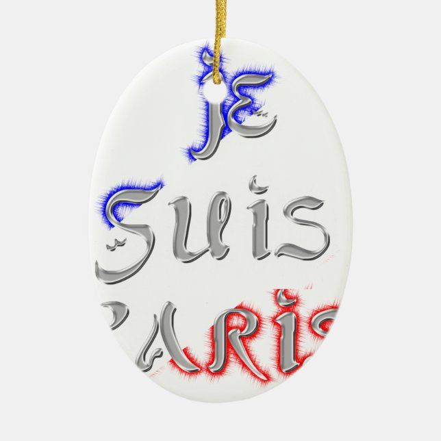 Je Suis Paris I Liebe Paris Textkunst drucken Keramikornament (Vorne)