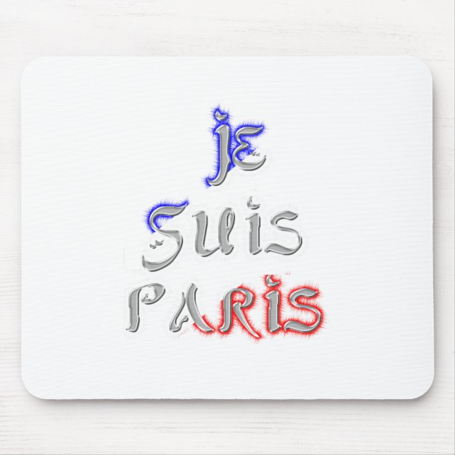 Je Suis Paris I Liebe Paris Textkunst drucken Mousepad (Vorne)