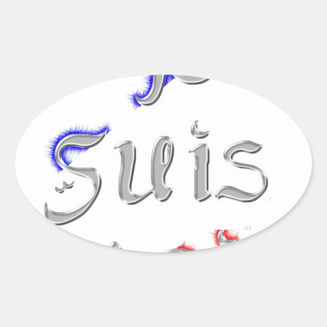 Je Suis Paris I Liebe Paris Textkunst drucken Ovaler Aufkleber (Vorderseite)
