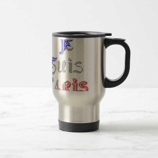 Je Suis Paris I Liebe Paris Textkunst drucken Reisebecher (Rechts)