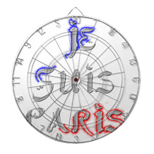 Je Suis Paris I Love Paris Text Kunst Druck Dartscheibe