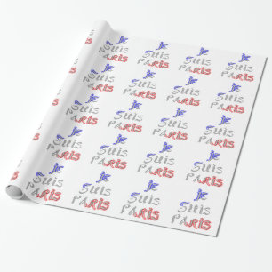 Je Suis Paris I Love Paris Text Kunst Druck Geschenkpapier
