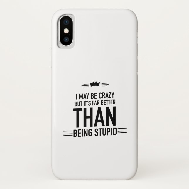Je suis peut-être folle lettré iPhone X Coque (Dos)