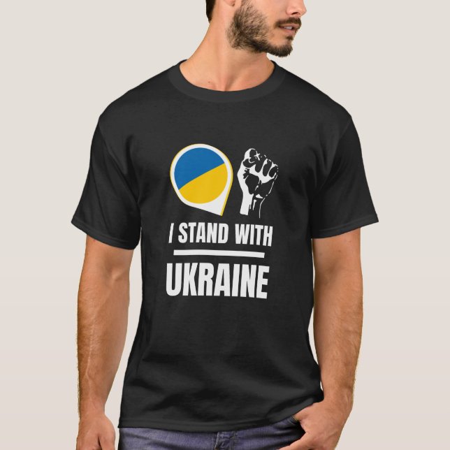 Je suis pour l'Ukraine - Soutenez les T-shirts ukr (Devant)