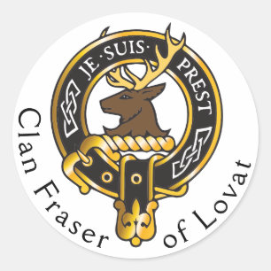 Je Suis Prest - Clan Fraser Wappen Runder Aufkleber