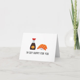 Je suis ravie pour toi - Carte de sushi mignonne