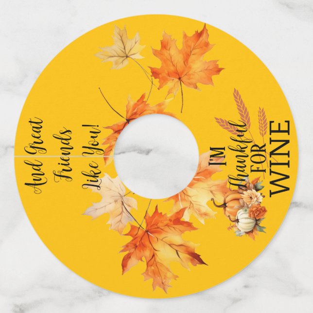 "Je suis reconnaissant pour le vin !" Étiquettes p (Devant)