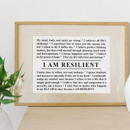 Je SUIS RESILIENT Poster pour vous inspirer et vou