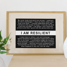 Je SUIS RESILIENT Poster pour vous inspirer et vou